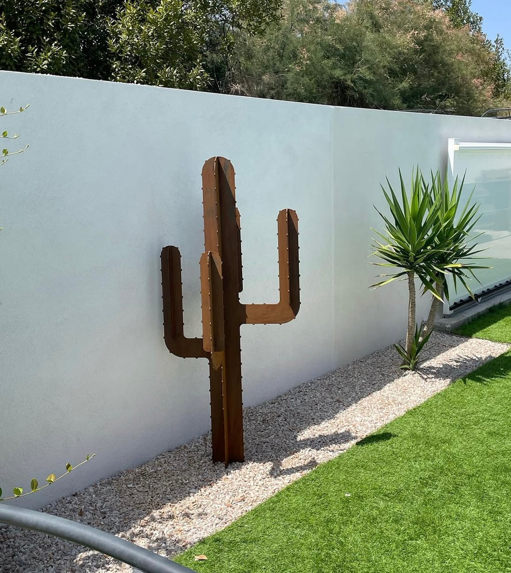 🌵 Cactus décoratif en acier Corten – fabrication artisanale