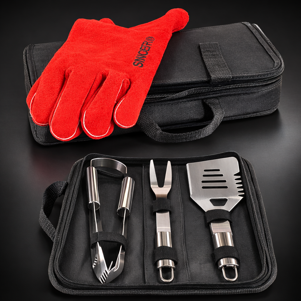 Kit barbecue – Sacoche + gants haute température